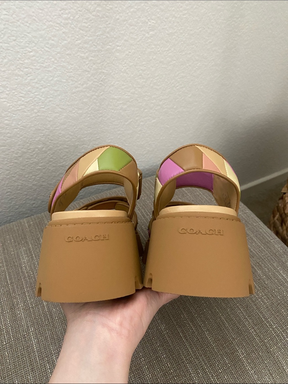 Coach | Brynn Platform Quilted Patchwork Leather Sandals | NWOT - Picture 3 of 7